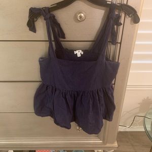Navy peplum top